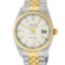 Rolex Mens Silver Index 2T Yellow Gold And Steel Datejust Wristwatch 36MM