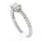14k White Gold 1.21 ctw GIA Emerald Cut Sideways Diamond Solitaire Engagement Ri