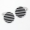 NEW Men's Round 14K White Gold Black Onyx Ribbed Circle Disc Swivel Cuff Links
