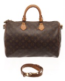 Louis Vuitton Brown Monogram Speedy 35 Bandouliere