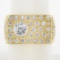 Men's Solid 18k Yellow Gold 0.87 ctw Brilliant Diamond Wide Band Ring