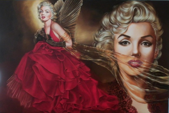 Marilyn in Red Dress ORIGINAL by Margaret Korona