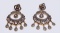 Pair of Mogul Style Silver Topped Gold & Polki Diamond Earrings