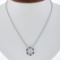 14k White Gold 1.01 ctw Alternating Channel Ruby & Diamond Circle Pendant Chain