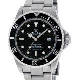 Rolex Mens Stainless Steel Black Dial Oyster Band 40mm Sea Dweller Wristwatch
