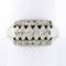 Antique Late Art Deco 14k White Gold.50 ctw Old Diamond Wide Statement Band Ring