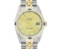 Rolex Mens Champagne Index Dial 18K Yellow Gold Sapphire And Diamond Bezel Datej