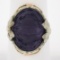 Antique Art Deco 14k Gold Oval Carved Amethyst Filigree Floral Ring w/ Bow Sides