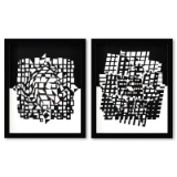 Citra et Ixion-II de la serie Croises (Diptych) by Vasarely (1908-1997)