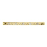 Antique Strobel & Crane 14k Gold .60 ctw European Diamond Filigree Bar Pin Brooc