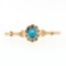 Antique Victorian 14k Gold Blue Stone & Seed Pearl Halo Tapered Bar Brooch Pin