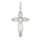 Solid 10k White Gold 0.35 ctw Round Prong Set Diamond Open Work Cross Pendant
