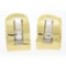 18k Yellow Gold 1.12 ctw Round Brilliant Bezel Diamond Wide Cuff Huggies Earring