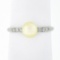 Antique Art Deco.900 Platinum Cultured Pearl Solitaire Single Cut Diamond Ring