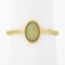 Vintage Handmade 18k Gold Oval Cabochon Cut Opal Solitaire Petite Cocktail Ring