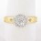 Vintage 18k TT Gold .30 ctw Round Brilliant Pave Diamond High Quality Cluster Ri