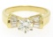 14k Yellow Gold 0.91 ctw Round Diamond Solitaire Channel Baguette Engagement Rin