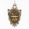 Antique Victorian 14k Gold Seed Pearl & Black Enamel Etched Oval Locket Pendant