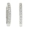 NEW 14k White Gold 0.36 ctw Round Pave Diamond 15.5mm Medium Huggie Hoop Earring