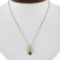 14k Gold 0.77 ctw Oval Emerald Solitaire & Diamond Pendant & 18.5