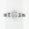 Parade 18k White Gold Bezel Set .87 ctw Diamond Solitaire Milgrain Open Work Rin