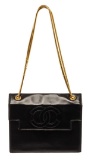 Chanel Black Leather CC Shoulder Bag