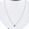 NEW 14K Gold 0.59 ctw Square Step Cut Emerald Petite Solitaire Pendant Necklace
