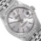 Rolex Midsize 31MM Stainless Steel Silver Index Diamond Bezel Datejust Wristwatc