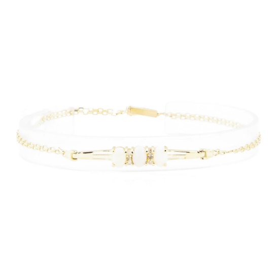 1.60 ctw Opal and Diamond Bracelet - 14KT Yellow Gold
