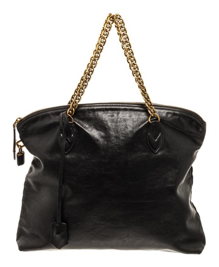 Louis Vuitton Black Leather Lockit Shoulder Bag