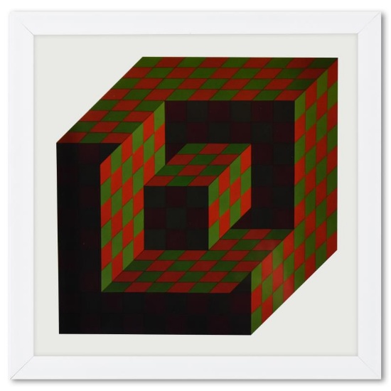 Bidim de la serie Structures Universelles De LHexagone by Vasarely (1908-1997)