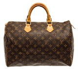 Louis Vuitton Brown Monogram Canvas Speedy 35 Handbag