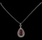 12.33 ctw Tourmaline and Diamond Pendant With Chain - 14KT White Gold