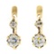 Antique Victorian 14K Gold 1.10 ctw GIA Prong Old European Diamond Drop Earrings