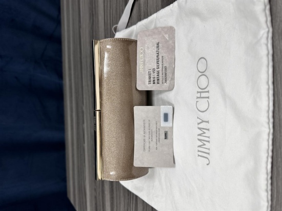New Jimmy Choo Glitter Patent Trinket Clutch