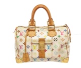 Louis Vuitton Multicolor White Calf Leather Speedy 30 Handbag