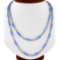 Judith Ripka 18K Gold Blue Topaz Faceted Tube w/ Diamond 36