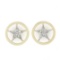 Vintage 18k Gold 2.75 ctw Floating Star Kite Cut Diamond Round Open Stud Earring