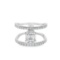 14kt WG Emerald Cut Diamond Wide Band