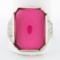 Antique Art Deco Mens Large Engraved 14k White Gold & Rectangular Red Stone Ring