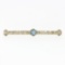 Antique Edwardian 14k Gold 2.28 ctw Round Aquamarine European Diamond Bar Brooch