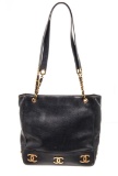 Chanel Navy Caviar Leather Triple CC Shoulder Bag