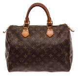 Louis Vuitton Brown Monogram Canvas Speedy 30 Satchel Bag