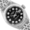 Rolex Ladies Stainless Steel Black Diamond Smooth Bezel Date Wristwatch 26MM