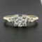 Mid Century 14K TT Gold 0.52 ctw Old European Diamond Three Stone Engagement Rin