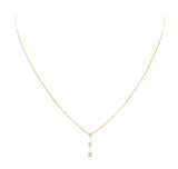 0.25 ctw Past, Present, Future Diamond Three Stone Pendant with Chain - 14KT Yel