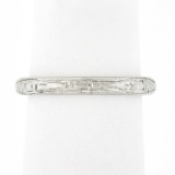 Antique Art Deco Tiffany & Co. Platinum 2.6mm Detailed Engraved Stack Band Ring