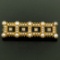 Antique Victorian 15k Yellow Gold Old Mine Cut Diamond Seed Pearl & Onyx Bar Pin