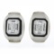 18k White Gold Rock Crystal Black Onyx & Baguette Diamond Domed Button Earrings