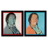 American Indian Series 2 Piece Set (Red & Blue) by Warhol (1928-1987)